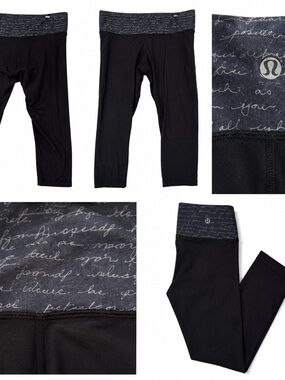🌞 Lululemon athletica Black Capri Leggings -Reversible size 12